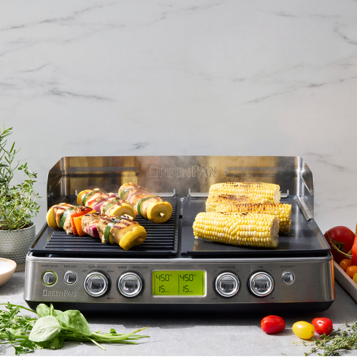 Elite XL Smoke-Less Grill & Griddle | Premiere Stainless Steel