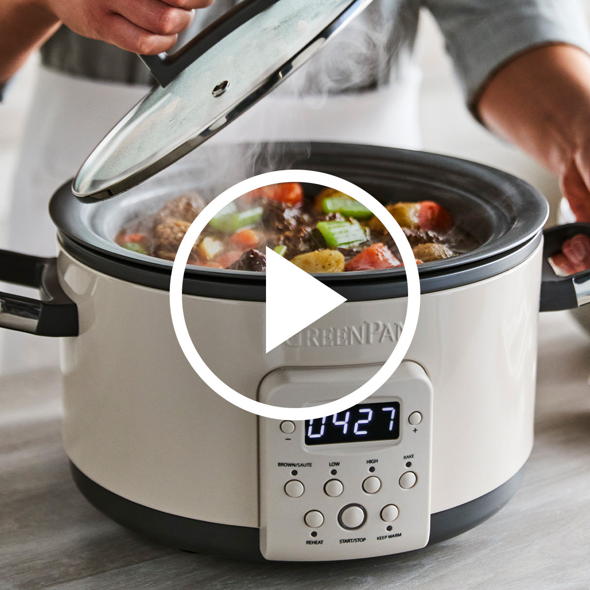 Bistro 4-Quart Slow Cooker with In-Pot Browning | Macadamia