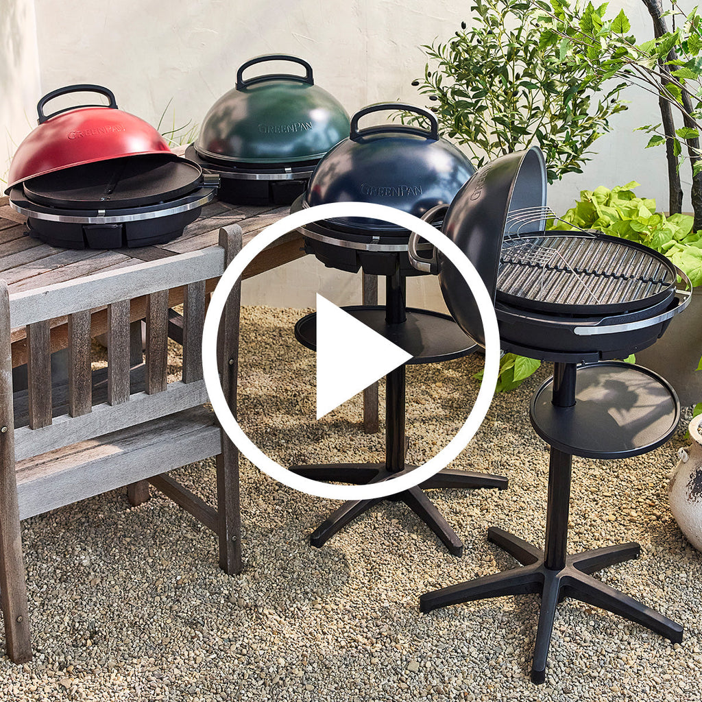 2-in-1 Portable Indoor/Outdoor Electric Grill & Griddle | Navy