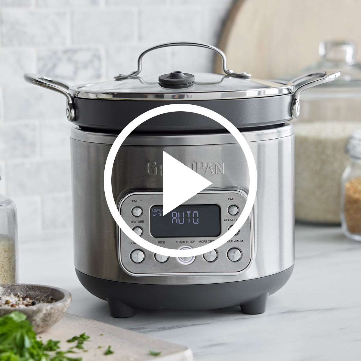 Elite 10-Cup Carb-Reducing Rice & Grains Cooker | Premiere Stainless Steel