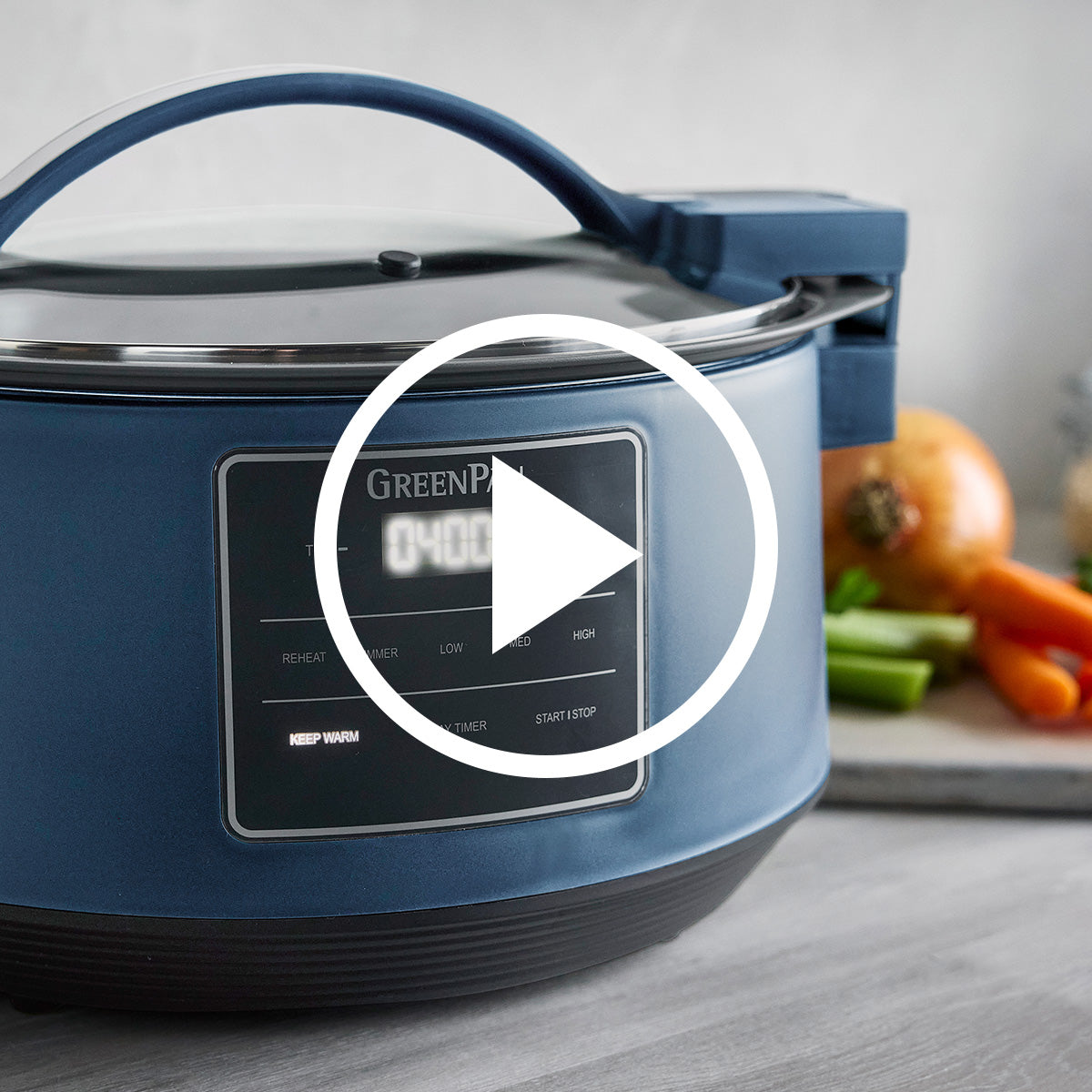8-Quart Locking Lid Slow Cooker | Oxford Blue