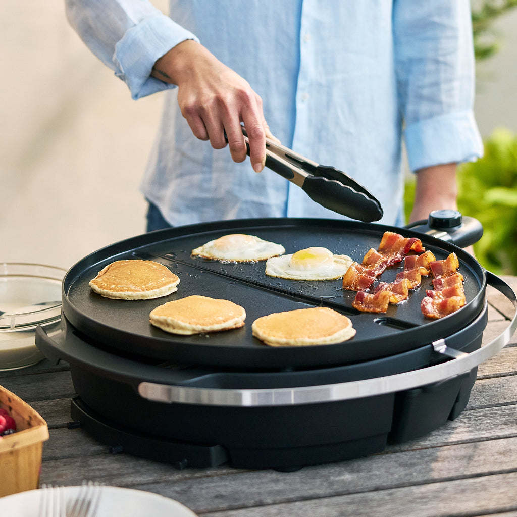 2-in-1 Portable Indoor/Outdoor Electric Grill & Griddle | Cinnamon
