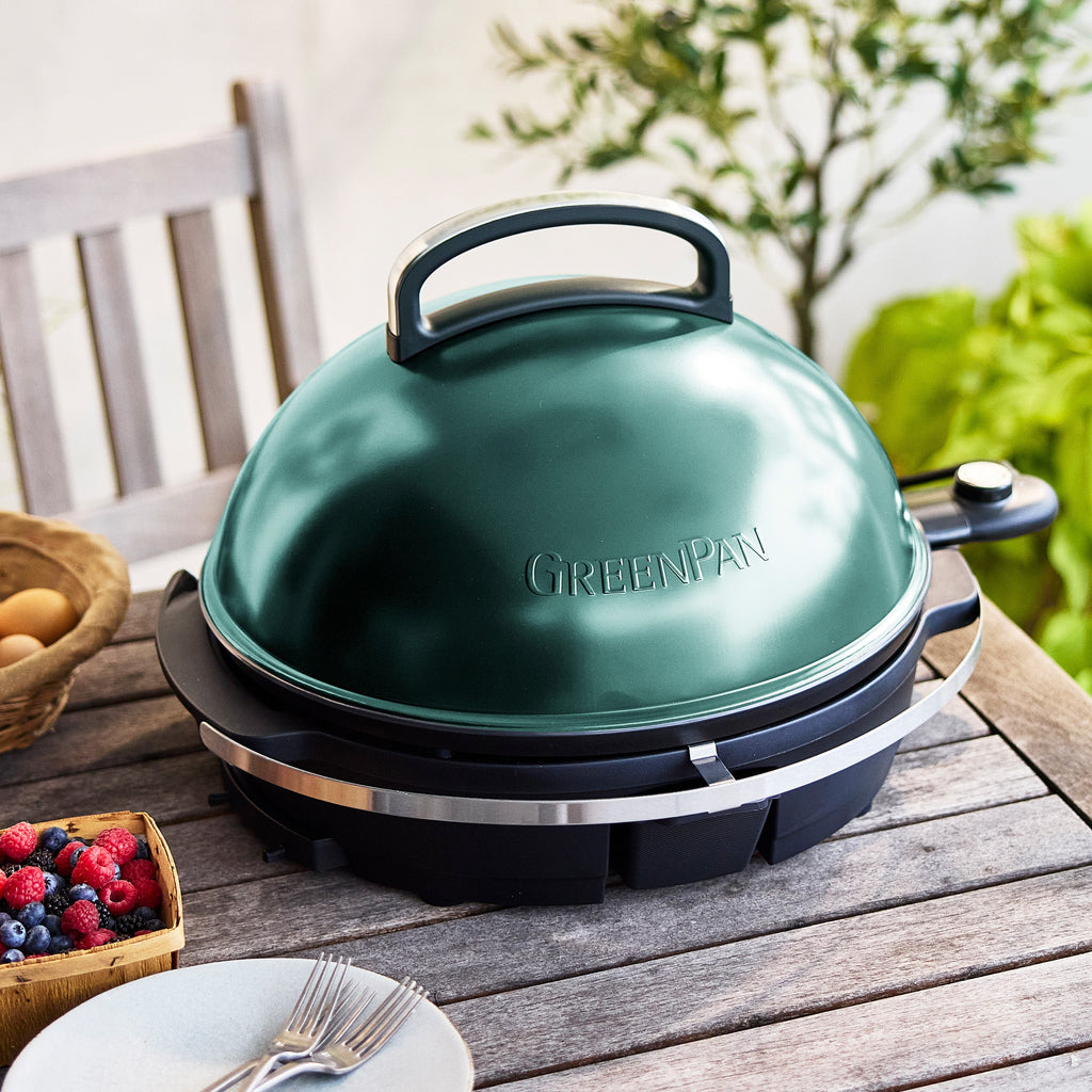 2-in-1 Portable Indoor/Outdoor Electric Grill & Griddle | Forest Green