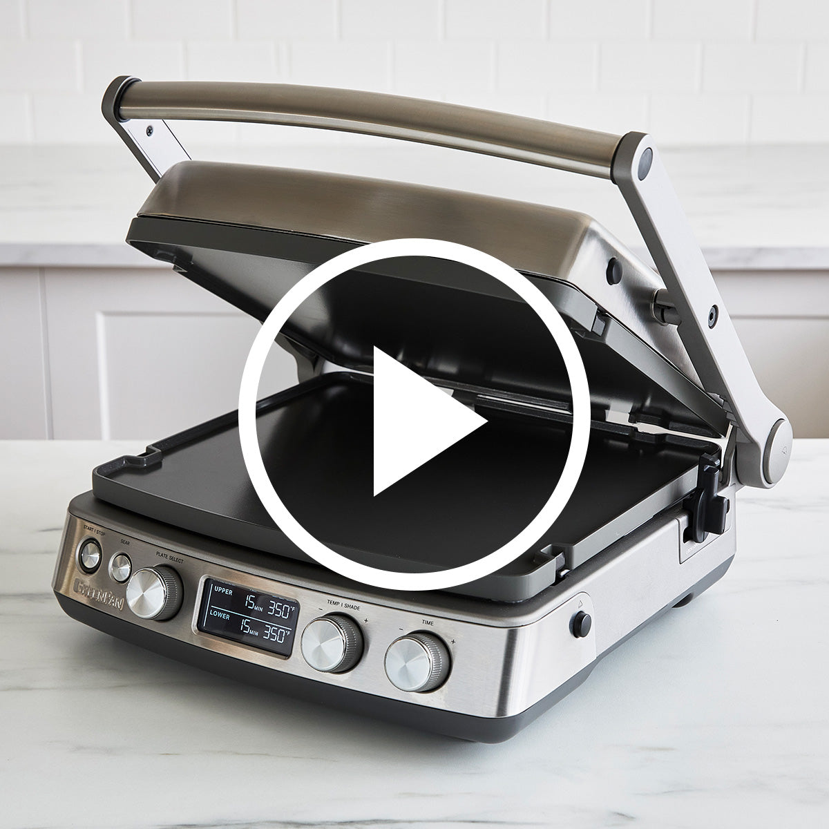 Elite Multi Grill & Griddle with Waffle Plates | Premiere Stainless Steel