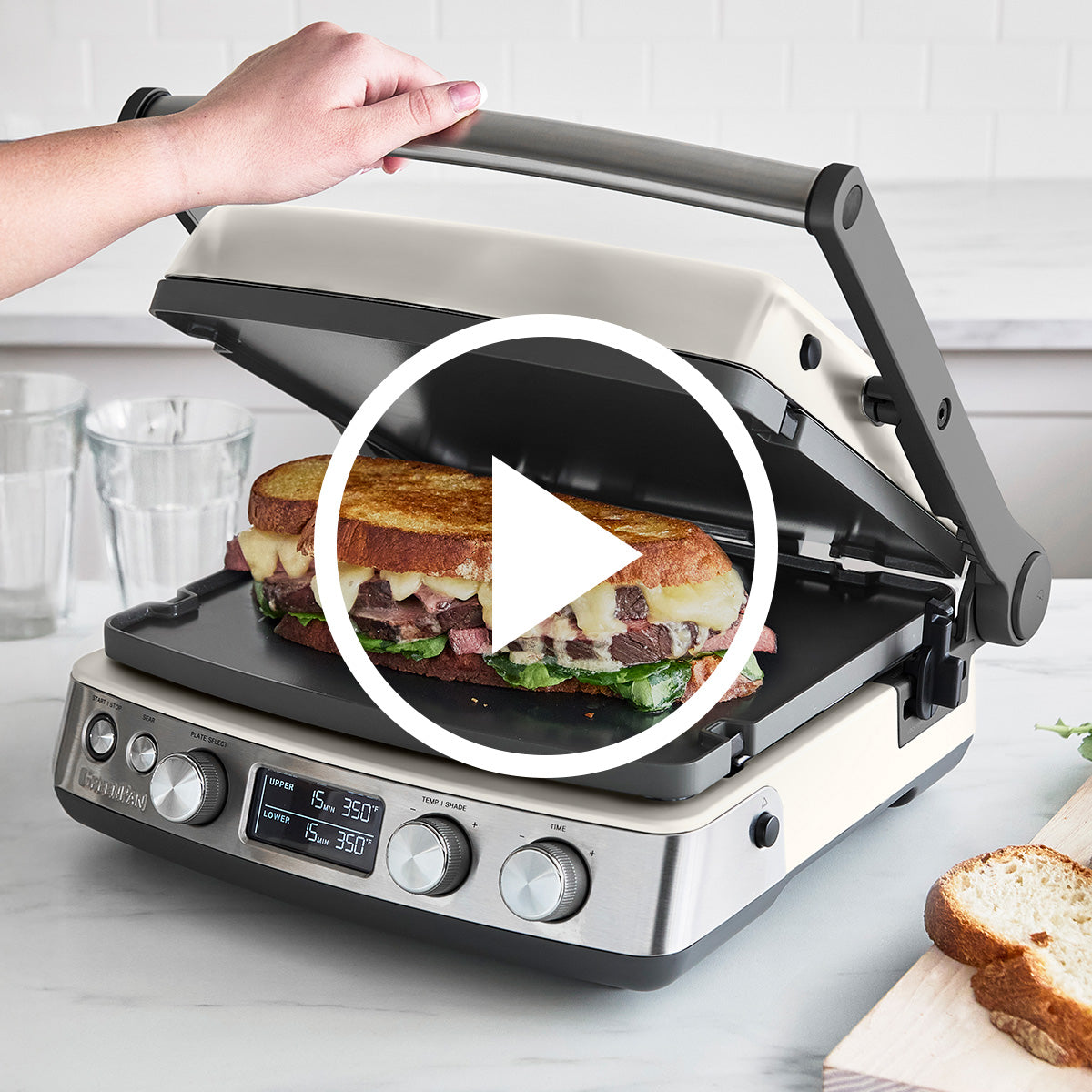 Elite Multi Grill & Griddle with Waffle Plates | Cloud Cream